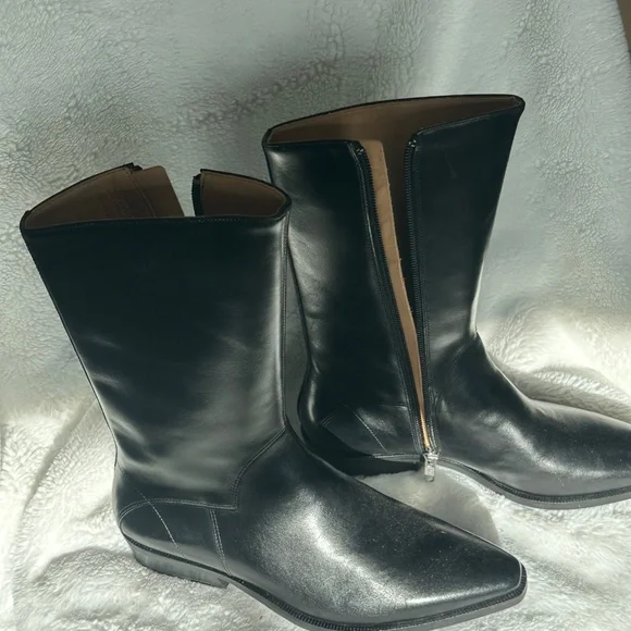 Black leather boots made in Sweden - Picture 5 of 11
